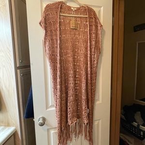 Coral Sweater Cardigan Vest